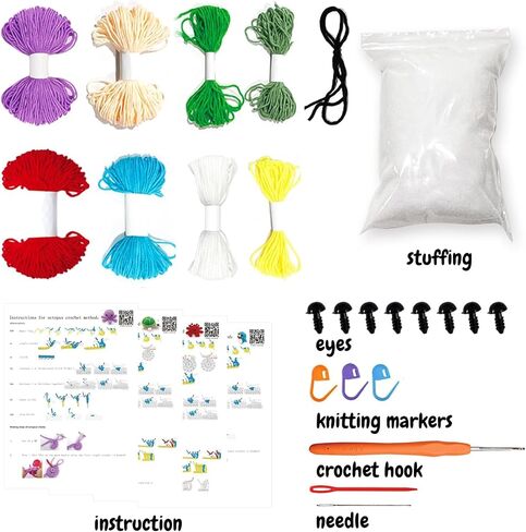 YUBOJIA 4Pcs Crochet Kit for Beginners, 2024 DIY Craft for Adults and Kids, Great Gift for Crochet Lovers, Crochet Animal Kits with Step by Step Videos,Yarn,Crochet Hook,Birthday Gift, Holiday Gift in Saudi Arabia