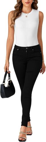 Rooscier Women's Racerback Crew High Neck Knit Ribbed Slim Fitted Casual Basic Tank Top Shirts in Saudi Arabia