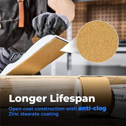 toolant 100 Grit Sandpaper Roll, 2-3/4" Wide 12 Yard Longboard hook and loop SandPaper for Automotive,Woodworking, Metal, Plastic, Sanding Blocks in Kuwait