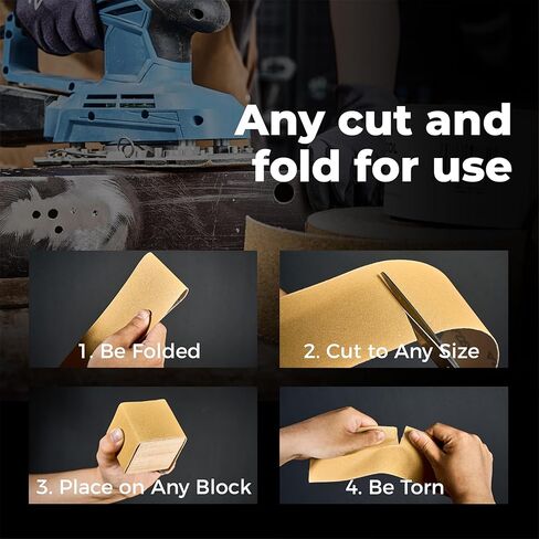 toolant 100 Grit Sandpaper Roll, 2-3/4" Wide 12 Yard Longboard hook and loop SandPaper for Automotive,Woodworking, Metal, Plastic, Sanding Blocks in Kuwait