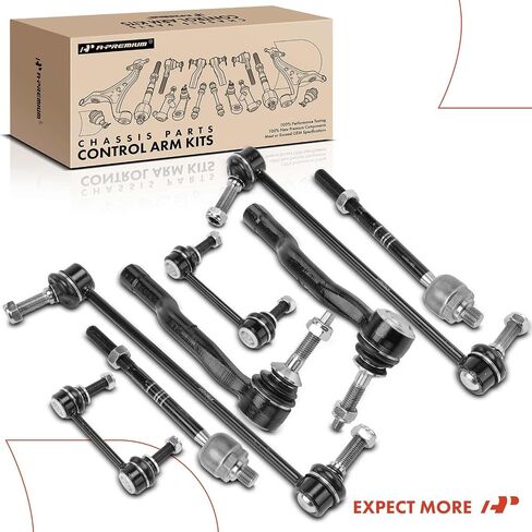 A-Premium Set of 8, Front Inner Outer Tie Rod End, Front and Rear Sway Bar Link, Compatible with Ford Fusion 2013-2020, Edge 2015-2021, Lincoln MKZ 2013-2020, MKX 2016-2018 in Saudi Arabia