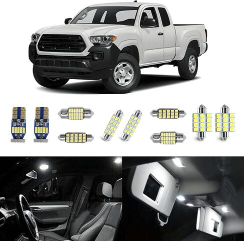 متوافق مع مجموعة مصابيح LED الداخلية Toyota Tacoma 2005-2022، مصابيح لوحة الترخيص، إضاءة LED بيضاء فائقة السطوع، مصابيح إضاءة قبة الخريطة، فائقة السطوع 6000K in Saudi Arabia