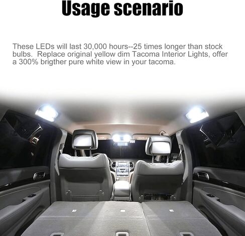 متوافق مع مجموعة مصابيح LED الداخلية Toyota Tacoma 2005-2022، مصابيح لوحة الترخيص، إضاءة LED بيضاء فائقة السطوع، مصابيح إضاءة قبة الخريطة، فائقة السطوع 6000K in Saudi Arabia