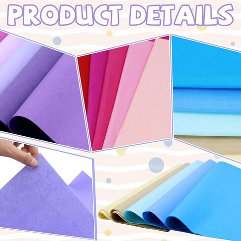 RYKOMO 150 Sheets 20×26 Inch Large Wrapping Tissue Paper, Tissue Paper for Gift Bags 30 Colors Tissue Paper Bulk Rainbow Gift Tissue Paper for Gift Bags Wrapping Art Tissue Decoration in Kuwait