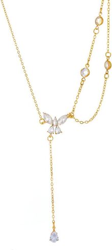 IPMIDZH Butterfly Necklace Handmade Dainty Sparkly Diamond Necklace Stylish Minimalist Design Pendant Layering Necklaces Gift for Woman and Girl in Saudi Arabia