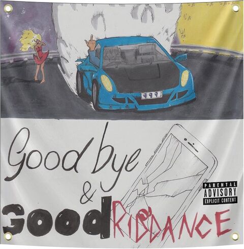 ملصق ERICAT Goodbye & Good-Riddance Flag Ju-ice ملصق Wrld نسيج 3 × 3 أقدام لافتة لغرفة الكلية والسكن للرجال كهف ديكور جداري بألوان زاهية طباعة عالية الدقة in Kuwait