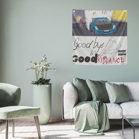 ملصق ERICAT Goodbye & Good-Riddance Flag Ju-ice ملصق Wrld نسيج 3 × 3 أقدام لافتة لغرفة الكلية والسكن للرجال كهف ديكور جداري بألوان زاهية طباعة عالية الدقة in Kuwait