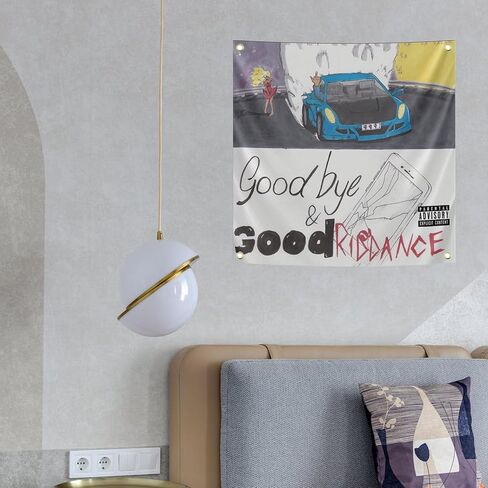 ملصق ERICAT Goodbye & Good-Riddance Flag Ju-ice ملصق Wrld نسيج 3 × 3 أقدام لافتة لغرفة الكلية والسكن للرجال كهف ديكور جداري بألوان زاهية طباعة عالية الدقة in Kuwait