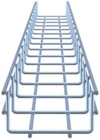 Wire Mesh Cable Tray, Electro Zinc Plated, Silver Steel, 1.97 x 3.94 x 59.06 inch, 2-Pack in Saudi Arabia