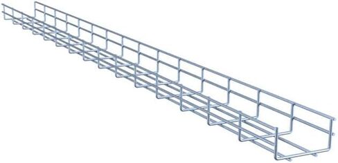 Wire Mesh Cable Tray, Electro Zinc Plated, Silver Steel, 1.97 x 3.94 x 59.06 inch, 2-Pack in Saudi Arabia