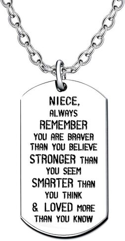 قلادة لاوهونمين لابنة للنساء والبنات مجوهرات ملهمة من العم العمة، أنت أكثر شجاعة وأقوى وأكثر ذكاءً مما تعتقد in Kuwait