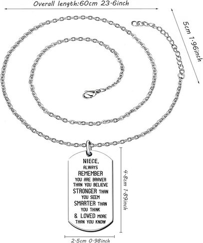 قلادة لاوهونمين لابنة للنساء والبنات مجوهرات ملهمة من العم العمة، أنت أكثر شجاعة وأقوى وأكثر ذكاءً مما تعتقد in Kuwait