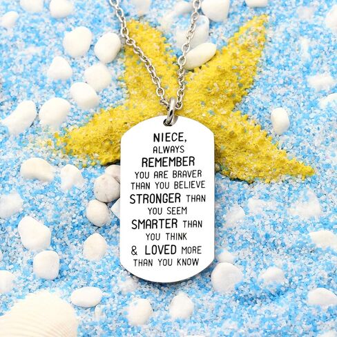 قلادة لاوهونمين لابنة للنساء والبنات مجوهرات ملهمة من العم العمة، أنت أكثر شجاعة وأقوى وأكثر ذكاءً مما تعتقد in Kuwait