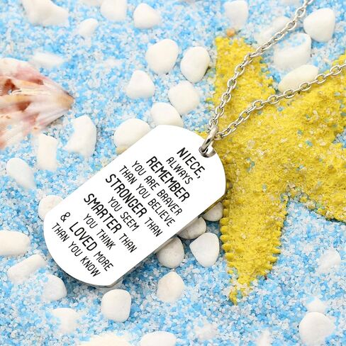 قلادة لاوهونمين لابنة للنساء والبنات مجوهرات ملهمة من العم العمة، أنت أكثر شجاعة وأقوى وأكثر ذكاءً مما تعتقد in Kuwait