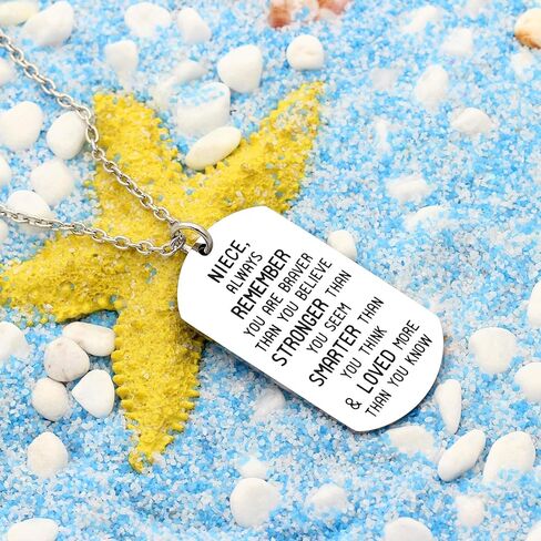 قلادة لاوهونمين لابنة للنساء والبنات مجوهرات ملهمة من العم العمة، أنت أكثر شجاعة وأقوى وأكثر ذكاءً مما تعتقد in Kuwait