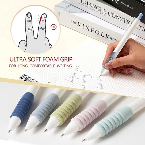 أقلام كروية قابلة للسحب، نقطة متوسطة (0.7 مم)، أسود، قبضة إسفنجية مطاطية مريحة للكتابة، عبوة مكونة من 5 قطع (5 عبوات بألوان مختلطة) in Kuwait