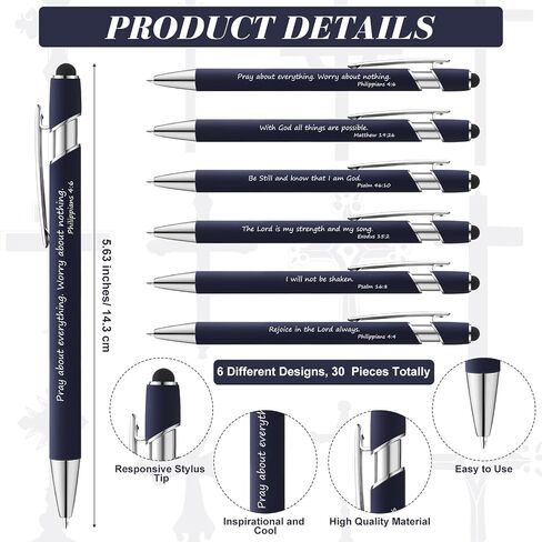 Qilery 30 Pcs Christian Gift Sets Include 30 Pcs Bible Verse Ballpoint Pens 30 Pcs Mini Bible Keychains 30 Pcs Mini Magnifying Glasses 30 Pcs White Organza Bags for Church Religious Gifts Supplies in Saudi Arabia