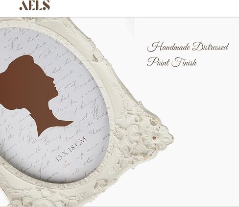 إطار صورة عتيق مقاس 5x7 بوصة من AELS، إطارات صور عتيقة أنيقة مع واجهة زجاجية، عرض للصور، تعليق على الحائط على سطح الطاولة، أفكار للهدايا، أبيض فاتح in Kuwait