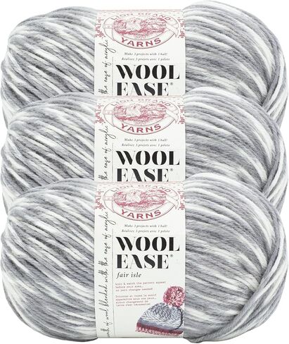 Lion Brand Yarn Wool Ease Fair Isle Yarn, 1 Pack, Beige/Olive in Kuwait