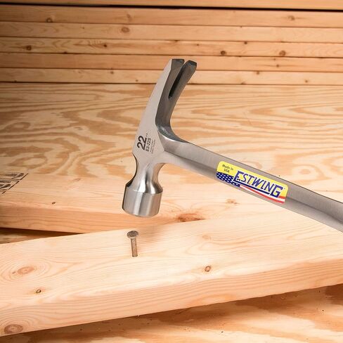 Estwing E3‐22S 22 oz Straight Claw Hammer with Smooth Face & Shock Reduction Grip, Silver in Kuwait