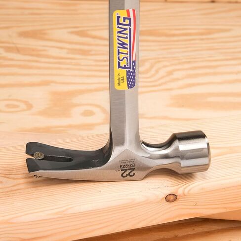 Estwing E3‐22S 22 oz Straight Claw Hammer with Smooth Face & Shock Reduction Grip, Silver in Kuwait