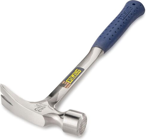 Estwing E3‐22S 22 oz Straight Claw Hammer with Smooth Face & Shock Reduction Grip, Silver in Kuwait