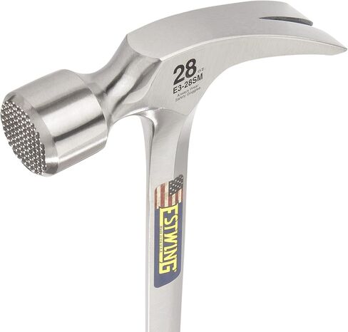 Estwing E3‐22S 22 oz Straight Claw Hammer with Smooth Face & Shock Reduction Grip, Silver in Kuwait