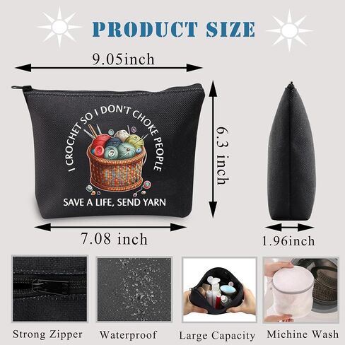 BDPWSS هدية كروشيه لمحبي الكروشيه هدية I Crochet So I لا أختنق الناس لإنقاذ الحياة أرسل حقيبة مكياج من الغزل هدية حياكة (Crochet So Yarn PK) in Kuwait