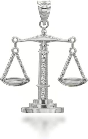 قلادة العدالة من الذهب الأصفر أو الأبيض أو الوردي عيار 14 قيراط مرصعة بالألماس (لون G-H، وضوح SI1-SI2) - اختيار المعدن in Kuwait
