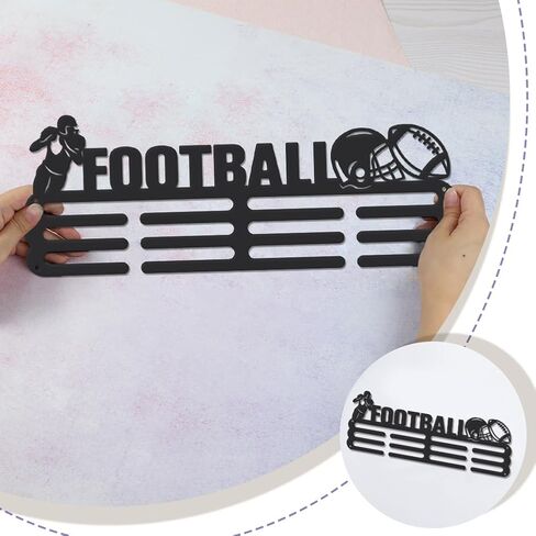 SUPERDANT Ball Sport Medal Holder with Basketball Volleyball Football Rugby Display Hanger Medal Trophy Display Sport Rack Awards Metal Lanyard Sturdy Over 60 Medals Gifts for Boy in Saudi Arabia