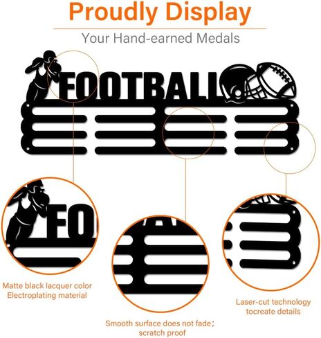 SUPERDANT Ball Sport Medal Holder with Basketball Volleyball Football Rugby Display Hanger Medal Trophy Display Sport Rack Awards Metal Lanyard Sturdy Over 60 Medals Gifts for Boy in Saudi Arabia