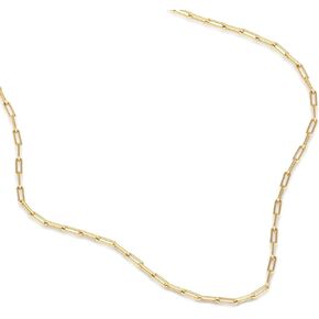 Sterling Silver 925 Sterling Silver 22" Adjustable 14k Gold 3mm Paperclip Chain Necklace For Women| Necklace For Women |Eye Catching Design|For Birthdays and Aniversary Gifts For Her