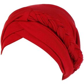 Women Chemo Beanies Cancer Turban Head Wrap Caps Twisted Hijab Silky Braid Hair Cover Headwear