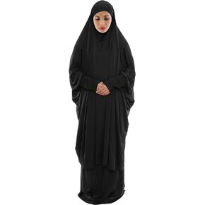 Women Muslim Prayer Dress Islamic Jilbab Eid Formal Gown 2-Piece Prayer Set