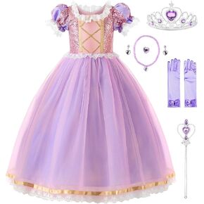 Vgolar Princess costumes Sequined Princess Dress Party Dress with Accessories