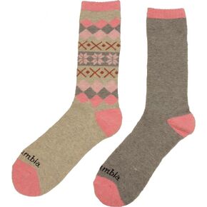 Columbia Women's Matrix Wool Crew Socks 2 Pair, Grey, Women's Shoe 4-10