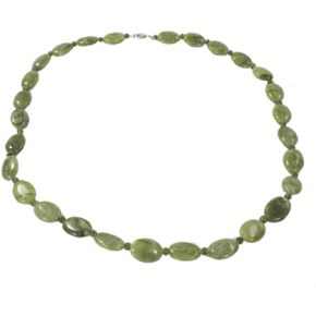 Biddy Murphy Irish Connemara Marble Oval Beaded Necklace for Women, 25" Inch, Strength, Beauty & Good Luck, Traditional Celtic Fine Jewelry Made in Ireland