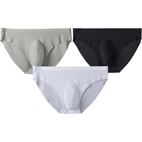 Ultra-thin Traceless Underwear Ice Silk Translucent Boxer Briefs U Pouch For Men boys plus size Pack thin panties red 8038