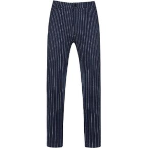 Lars Amadeus Striped Dress Pants for Men's Flat Front Slim Fit Stripe Suit Pants