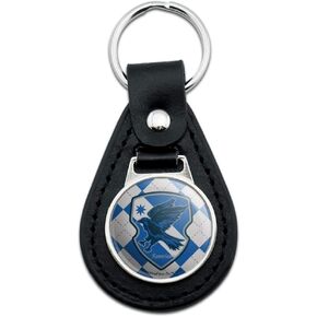 GRAPHICS & MORE Black Leather Harry Potter Ravenclaw Plaid Sigil Keychain