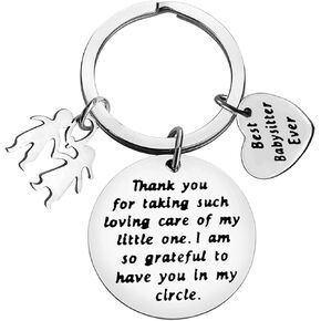Babysitter Appreciation Gifts Thank You Gift for Nanny Keychain Nanny Gift Keychain Babysitter Child Care Gift Daycare Jewelry Nanny Appreciation Gifts Child Caregiver Gift Best Babysitter Jewelry