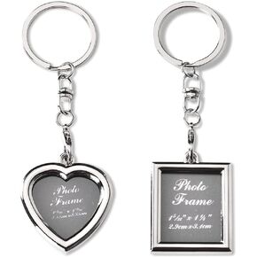 Photo Frame Keychain for Women Men DIY Picture Keychain Heart Keyring Metal Photo Keychains for Boys Girls 2 Pcs
