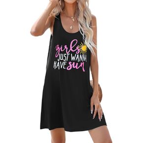 Womens Summer Beach Cover Up Dresses Loose Swimsuit Coverup Tank Sundress