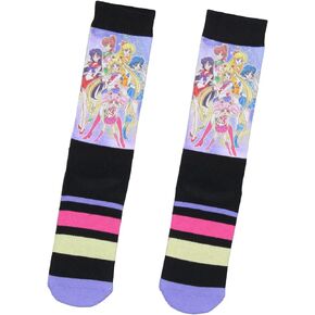 Bioworld Sailor Moon Socks Anime Manga Men's Sailor Moon Crystal Mid-Calf Athletic Crew Socks