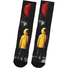 Stephen King IT Georgie And Pennywise With Red Balloon Sublimated Crew Socks