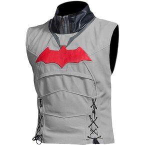 Men's Faux Leather Bat Style Vest