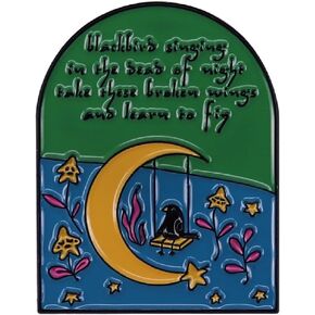 GuDeKe in The Dead of Night خذ هذه الأجنحة المكسورة وتعلم الطيران بدبابيس المينا المضحكة لحقائب الظهر/السترة