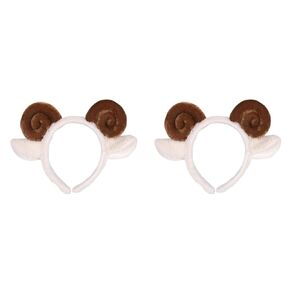 BESTOYARD 2Pcs Sheep Hair Band Animal Ears Headband of Sheep Hair Band Hair Band Hair Bands Goat Horn Headband, Sheep Ears Headband Sheep Horn Hair Bands Sheep Ears Head Hoops Party Favors