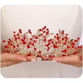 Vintage Tiara Crown for Women Crystal Leaf Tiara Green Wedding Headpiece Tiara for Birthday Prom Party Queen Wedding Crown Hair Accessories for Women Costume in Saudi Arabia