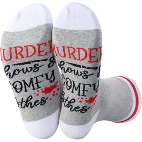 PWHAOO 1 Pair True Crime Socks Murder shows Comfy Clothes Socks Murder Shows Gift Mystery Movie Lover